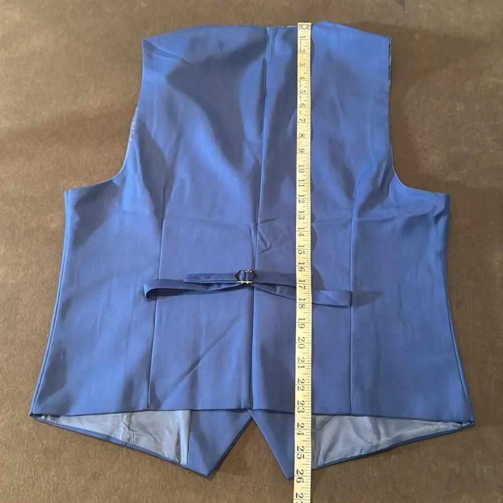Men’s Mogu Blue 3 Piece Suit TwoButton Notched Lapel Size 40 Jacket 36 Pants NWT